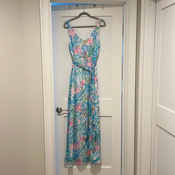 chinese dress ladies Lilly Pulitzer Lani Maxi Dress, Multi Coral Bay, Size XXS at Amazon Women's  Clothing store main image 0